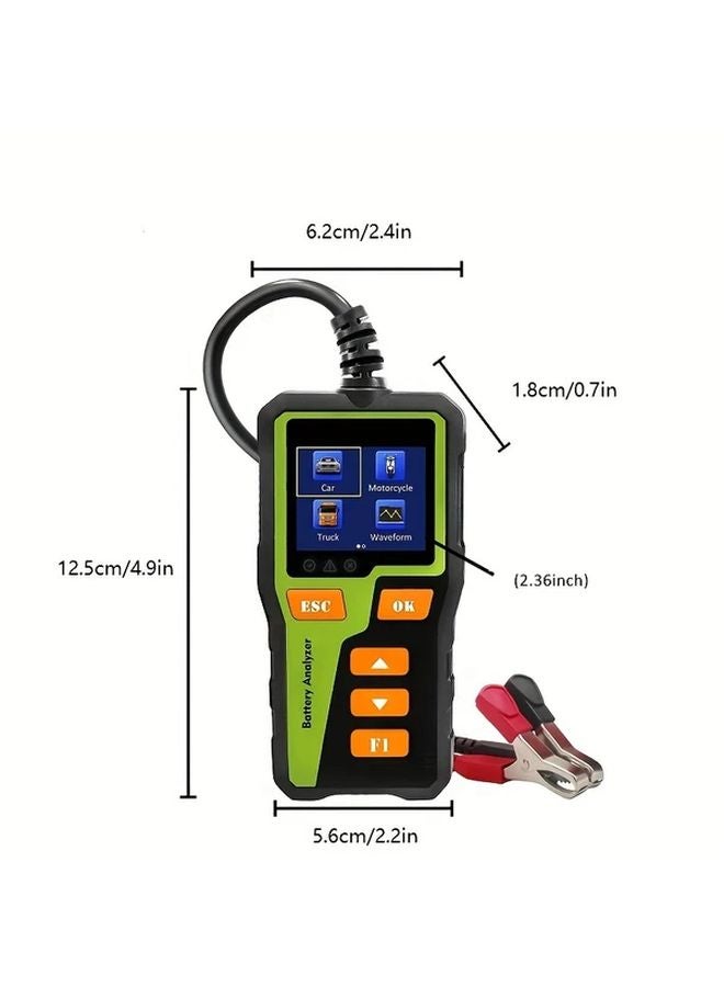 BT30 Green Car Battery Analyzer 12V 24V Health Tester Real Time Monitoring Lightweight - Image 2